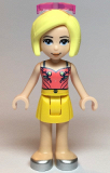 LEGO frnd347 Friends Roxy, Coral Halter Top with Bright Light Green Leaves, Yellow Skirt, Silver Shoes, Sunglasses